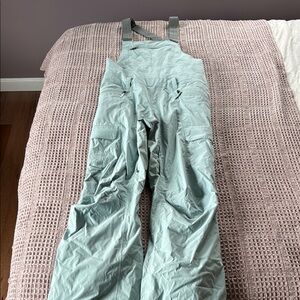 The North Face baby blue Snow Bib overalls